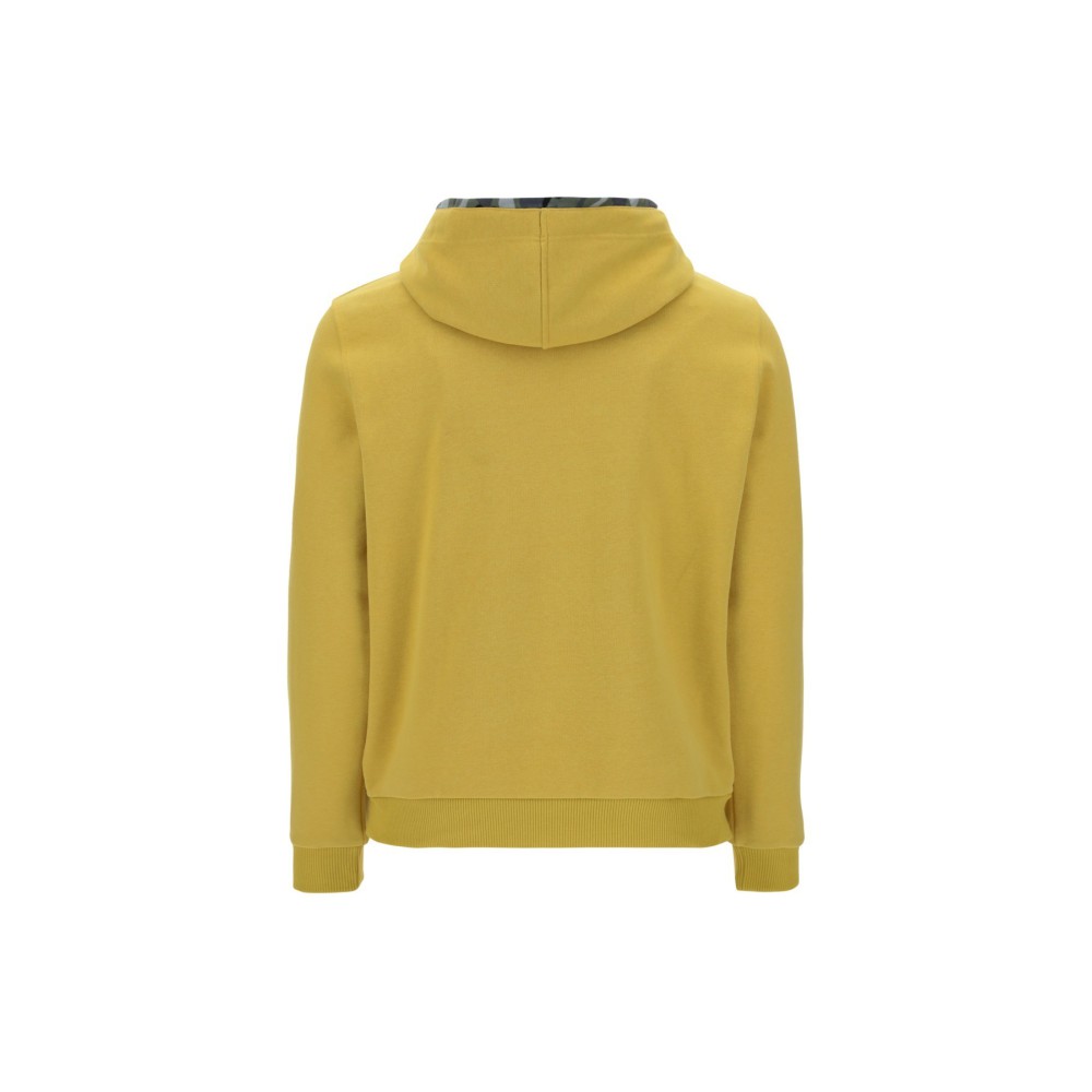 Hooded sweatshirt and cuffs in camouflage fabric