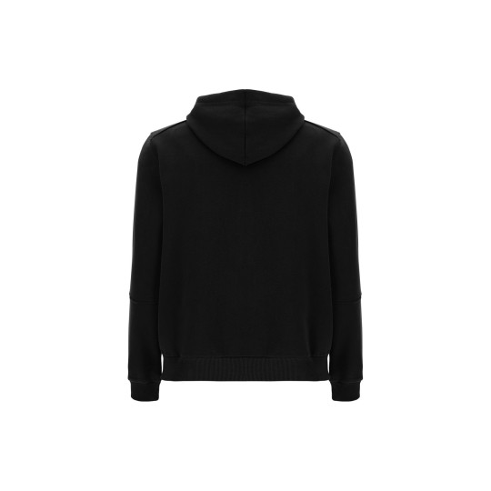 Sweatshirt with peach-like exterior and camouflage doubled hood